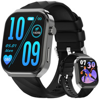 Jam Tangan Pintar Multifungsi 2.2'' dengan Asisten Suara AI untuk Ponsel Terhubung, Musik, Kebugaran, Olahraga, Monitor Tidur, IP68