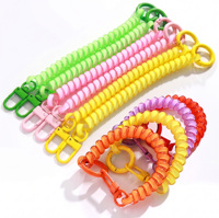 Vente en gros de porte-clés à ressorts hélicoïdaux rétractables avec fermoir à griffes de homard, cordes extensibles anti-perte, porte-clés élastique pour téléphone portable