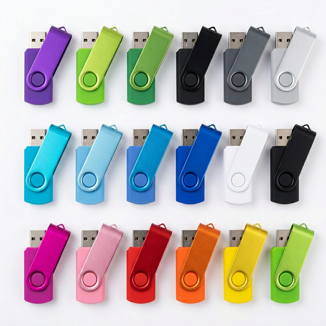 Hot Selling Promotional Rotating Clip USB Flash Drive Custom Logo 16G 32G 64G 128G High Capacity OTG Phone Pen Drive Wholesale