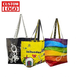 Bolsa de Mano Brillante con Estampado Personalizado, Bolsa Laminada de Polipropileno, Bolsa Promocional OEM de Bajo Precio, Bolsa de Compras de Polipropileno No Tejido - Product Image 1