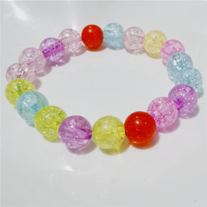 Colored Acrylic Bead Bracelet 10mm Single Layer Unisex Jewelry <b>Gift</b> - Product Image 3