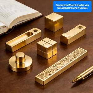 Accessoires de bureau CNC : Presse-papiers cube en laiton massif pour décoration de table, maison, bureau, école, bibliothèque, chambre, bureau décoratif - Product Image 1