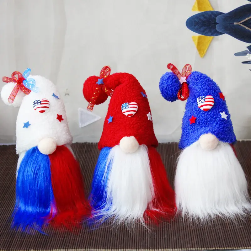 Mini poupée patriotique sans visage du 4 juillet Gnomes pour la fête de l'indépendance américaine