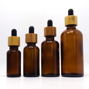 Hot Sale 5ml 10ml 15ml 20ml 30ml 50ml 100ml Amber Glass Dropper Bottle with Bamboo Lid - Product Image 2