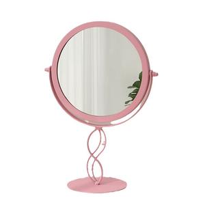 Espejo giratorio de lujo ligero para dormitorio de estudiantes, espejo de tocador para el hogar, artesanías de Metal, maquillaje de escritorio, espejo de belleza, dormitorio de pie - Product Image 1