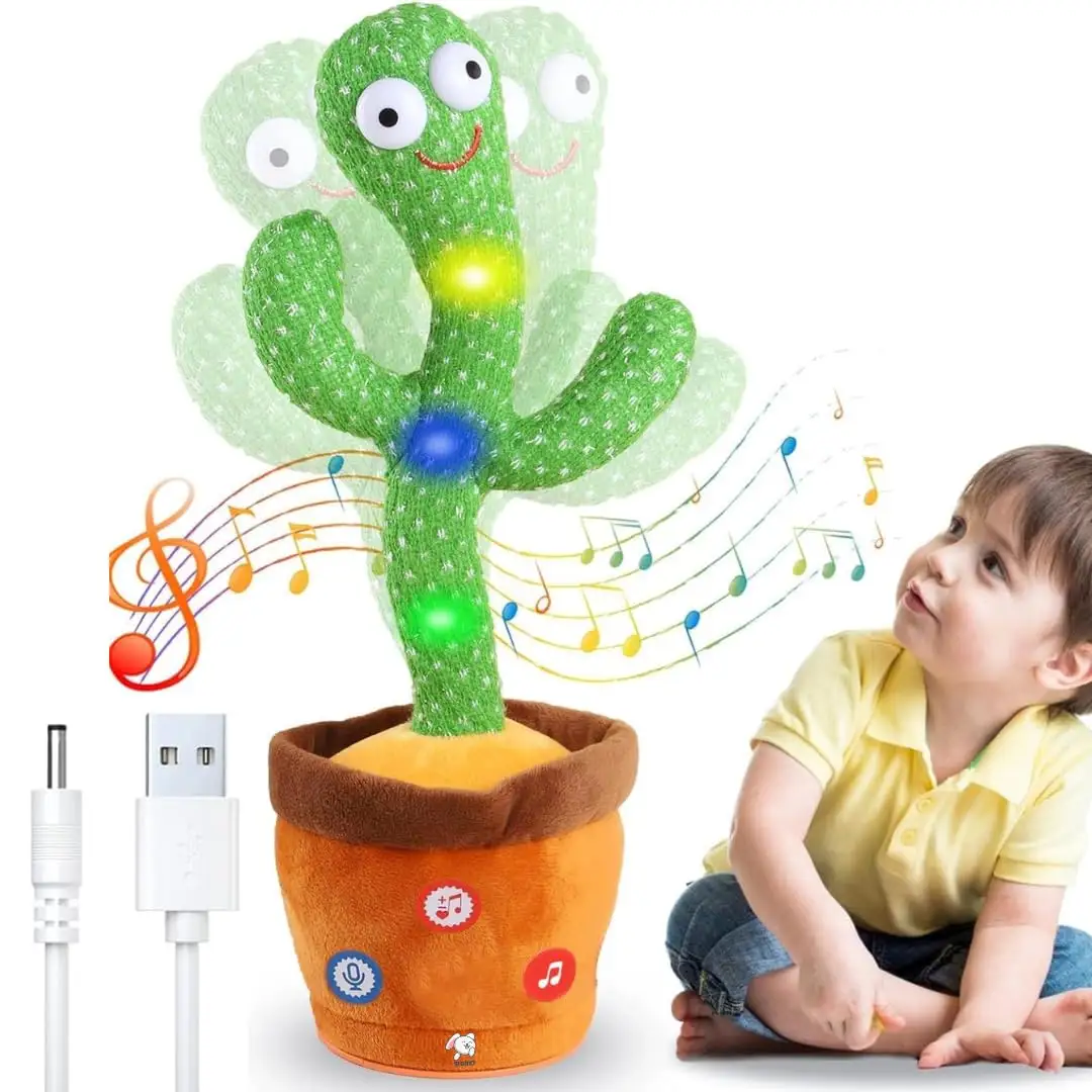 Babys und Kinder tanzen wiederholt sprechen aufnehmen singen leuchtender Kaktus Anime Plüschtiel pädagogisches Geschenk Plüschtiel