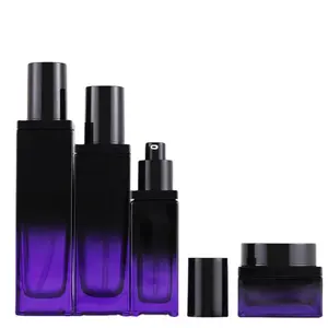 50G Glazen Pot Fles 40Ml To120ml Luxe Cosmetische Sets Vierkante Glazen Fles Pakket Voor Lotion En Parfum En scream