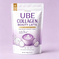 Poudre de Latte Beauté au Collagène Ube avec Collagène Marin, Glutathion et Vitamine C pour le Soutien de la Santé de la Peau, Marque Privée OEM