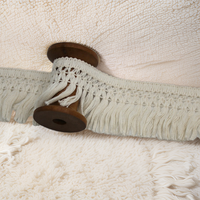 Vente en gros 60mm de large blanc beige 6cm coton tapis tapis gland franges garnitures pour la maison Textile vêtement décoration rideaux