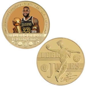 Moneda Conmemorativa del Desafío de la Estrella del Baloncesto King James 23 <span class=keywords><strong>Lebron</strong></span>, 5 Monedas de Iniciación para Niños y Adultos, Regalos para Actividades Deportivas - Product Image 2