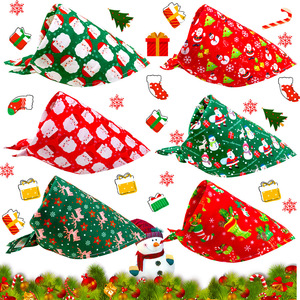 Nœuds papillon et bandanas de Noël pour animaux de compagnie, foulards et bavoirs imprimés en polyester pour chiens, utilisables en toutes saisons, pour les fêtes - Product Image 2