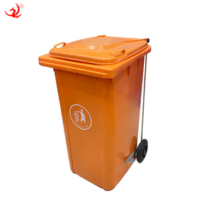 Poubelle de jardin rectangulaire XH de 240 litres avec roues, en plastique HDPE, pour déchets extérieurs - Product Image 2