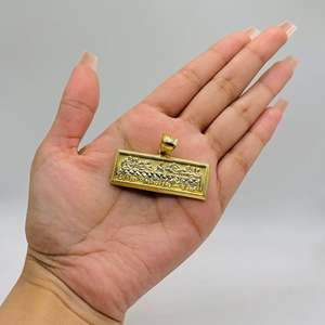 Pendentif rectangulaire La Cène, plaqué or 14 carats, cuivre, cadeau chrétien pour homme, bijoux en gros - Product Image 4