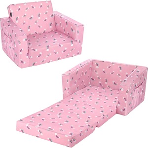 Canapé-lit pour enfants Du Babo, chaise pliable à imprimé arc-en-ciel rose pour filles et garçons de 3 ans et plus - Product Image 1