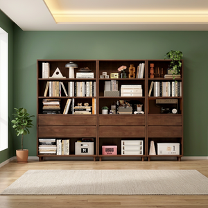 Bibliothèque moderne en bois avec 9 étagères modulaires pour la maison, le bureau et le salon - Product Image 3