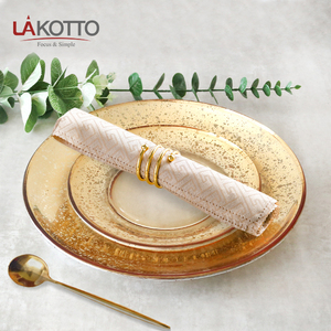 Assiette en verre spray Vintage, mariage, en or transparent bord doré, assiettes de chargeur de mariage vente en gros - Product Image 3