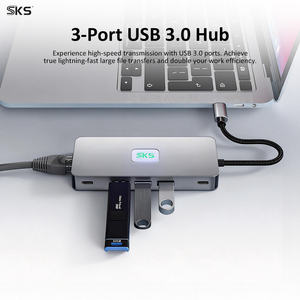 Base de Conexión Hub Tipo-C 10 en 1, Carga Rápida de 100W, <span class=keywords><strong>Ethernet</strong></span> RJ45, 4K para Puertos <span class=keywords><strong>USB</strong></span> 3.0, Aleación de Aluminio, Escáner de Código de Barras - Product Image 4