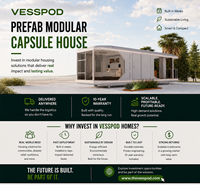 Système de chauffage sanitaire complet, structure en acier modulaire, maison moderne de luxe, capsule de glamping, balcon