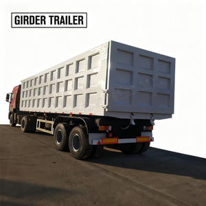 Vente chaude 60 tonnes camion à benne basculante arrière Type carré semi-remorque 3 essieux pour l'industrie de la construction en acier - Product Image 1