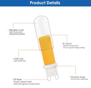 Frosted G9 LED Bulb COB Chip Milk Glass Cover AC 220V Flicker free High Quality G9 LED Indoor lamp - Product Image 1