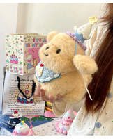 Vente en gros de poupée chien doux et mignon animaux en peluche animaux jouets en peluche de haute qualité décoration de la maison cadeau d'anniversaire porter une écharpe