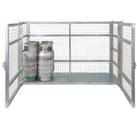 Cage de stockage sécurisée pour bouteilles de gaz, conteneur en treillis métallique verrouillable, cage de sécurité pour réservoir de propane industriel avec serrure