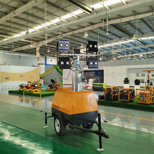 7m Trailer Mounted <b>Light</b> Tower 400W LED AC Power Manual Lift Stable Reliable - Product Image 3
