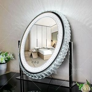 <span class=keywords><strong>Miroir</strong></span> ovale moderne rétro en cristal, sensible au toucher, éclairé, pour salle de bain, appartement, cadeau d'anniversaire pour filles, <span class=keywords><strong>miroir</strong></span> de maquillage à LED - Product Image 3