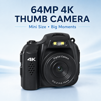Caméra miniature 64MP 4K avec capteur CMOS, objectif F2.2, batterie au lithium, carte TF, éclairage LED, grand angle, vidéo numérique portable