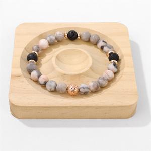 Nouveau gros lave Yoga diffuseur d'huile essentielle anniversaire et fête des mères cadeaux rose zèbre jaspe pierre naturelle bracelet perlé - Product Image 3