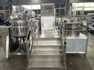 Mélangeur émulsifiant sous vide 300L PLC Control Gel Crème Shampooing pour soins de la peau Machine à homogénéiser Mélangeur - Product Image 2