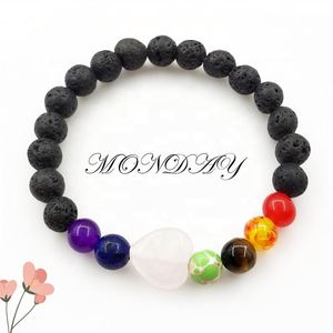 Bracelet en pierre naturelle avec perles de verre colorées pour la concentration et la clarté, bijoux professionnels à marque privée, réduction sur les achats en gros - Product Image 1