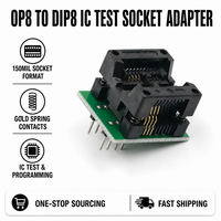 Adaptor Soket Uji IC OP8 ke DIP8 150mil Konverter PCB Soket Ganda dengan Kontak Pegas Emas untuk Layanan Pemrograman
