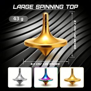 Venta al por mayor: Trompo de metal Inception con logotipo láser personalizado, para aliviar la ansiedad y el estrés, juguete para matar el tiempo y combatir el aburrimiento, color plateado. - Product Image 5