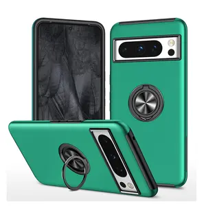 360 soporte de anillo de Metal magnético giratorio a prueba de golpes PC TPU funda protectora para <span class=keywords><strong>Google</strong></span> <span class=keywords><strong>Pixel</strong></span> 8 <span class=keywords><strong>7</strong></span> 6 Pro funda para teléfono móvil - Product Image 1