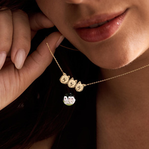 Collana con incisione personalizzata in acciaio inossidabile con ritratto di animale domestico, regali per la festa dei <span class=keywords><strong>bambini</strong></span>, dropshipping - Product Image 1