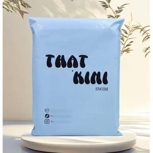 Custom Print Burgundy Logo Biodegradable Packaging Package Postage Polythene Courier Poly Mailer Shipping Mailing Bag for <b>Tshirt</b> - Product Image 4