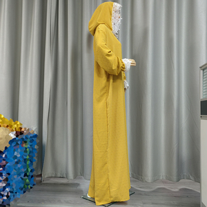 Crêpe Ramadan EID musulmano a due cappelli Abaya Dubai <span class=keywords><strong>turchia</strong></span> abiti da preghiera Islam Abito da donna in stile 3D-flower vestito da donna Kaftan Jilbab - Product Image 2