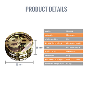 Custom Logo 63mm 2Layer Metal <b>Herb</b> <b>Grinder</b> New Design Tobacco Crusher with Pollen Scraper, Smoking Accessories for Spice <b>Grinder</b> - Product Image 2