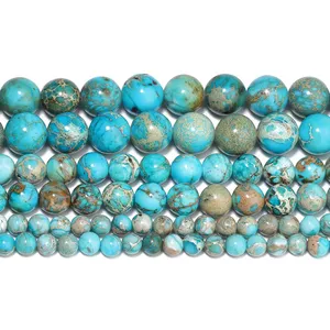 4/6/8mm naturale <span class=keywords><strong>lago</strong></span> blu imperiale diaspro perline di sedimenti Jaspers perline turchesi per la creazione di gioielli fai da te catena in vita accessori - Product Image 6