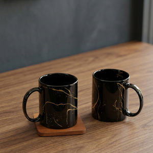 Black Gold Marble Ceramic Eco-friendly Modern Coffee <b>Mug</b> Glossy Polished with Gift <b>Box</b> for Home Office Gift - Product Image 2