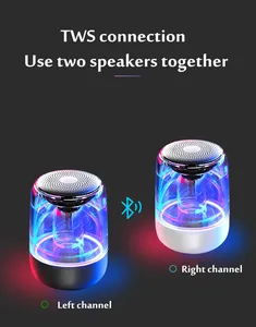 Renkli atmosfer ışığı HIFI Stereo bluetooth hoparlör kristal bluetooth hoparlör LED TWS şeffaf hoparlör