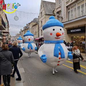 Costume de bonhomme de <span class=keywords><strong>neige</strong></span> gonflable de marche, peluche douce, costume homme de <span class=keywords><strong>neige</strong></span> de noël - Product Image 4