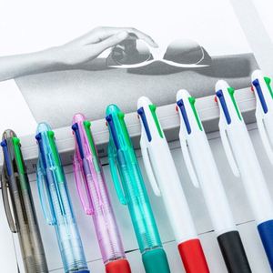Wholesale Creative 1.0Mm Plastic Four-Color Ballpoint Retractable Multi-Color Promotional Student Marking <b>Pens</b> - Product Image 3