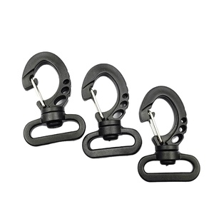 Webbing Strap Luggage Bag Black Plastic Rotary Rotate Snap Hook Buckle Carabiners Rings Barrel Loop plastic swivel snap hooks