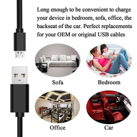 Vente directe d'usine, chargeur micro Android 2A, câbles V8 pour téléphone portable, câbles chargeurs USB, câble de données micro USB
