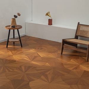 <span class=keywords><strong>Parquet</strong></span> multicouche en teck moderne sur mesure, motif feuille irrégulier, système <span class=keywords><strong>de</strong></span> clic, pour salon, villa, entrepôt - Product Image 1