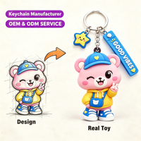 Porte-clés OEM en PVC 3D durable en acier inoxydable, fournisseur populaire de porte-clés anime personnalisés, impression UV, logo de voiture promotionnel