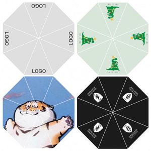 Parapluies promotionnels personnalisés pour la pluie, vente en gros, parapluie miniature manuel pliable en 5 sections en tissu pongé anti-UV avec logo - Product Image 2