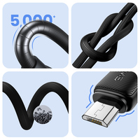 Kabel Data USAMS SJ690 Micro 2A PVC Pengisian Cepat untuk Android SJ695 1m 2m